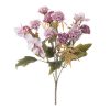 Silk Flower Bouquet, 10 Heads, 28cm Tall - Purple