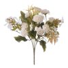 Silk Flower Bouquet, 10 Heads, 28cm Tall - White