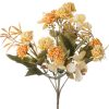 Silk Flower Bouquet, 10 Heads, 28cm Tall - Yellow