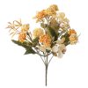 Silk Flower Bouquet, 10 Heads, 28cm Tall - Yellow