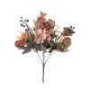 Rose Hydrangea Silk Flower Bouquet, 30cm Tall - Pink