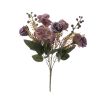 Rose Hydrangea Silk Flower Bouquet, 30cm Tall - Purple