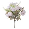 Tea Rose Silk Flower Bouquet, 30cm Tall - Ecru