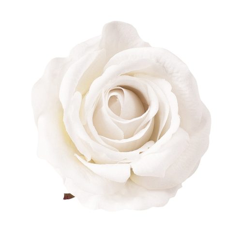 Rose Silk Flower Head, 8cm - White