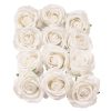 Rose Silk Flower Head, 8cm - White