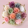 Rose Silk Flower Head, 8cm - Orange