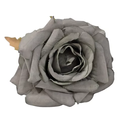Rose Silk Flower Head, 8cm - Blue