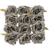 Rose Silk Flower Head, 8cm - Blue