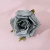 Rose Silk Flower Head, 8cm - Blue