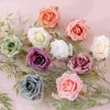 Rose Silk Flower Head, 8cm - Blue