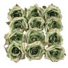 Rose Silk Flower Head, 8cm - Green