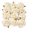 Rose Silk Flower Head, 8cm - Ecru