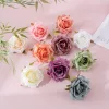 Rose Silk Flower Head, 8cm - Dark Pink
