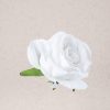 Bársony rózsafej, 8cm - Fehér