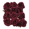 Velvet Rose Head, 8cm - Dark Burgundy