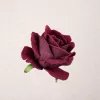 Velvet Rose Head, 8cm - Dark Burgundy