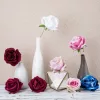 Velvet Rose Head, 8cm - Dark Burgundy