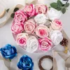 Velvet Rose Head, 8cm - Dark Burgundy