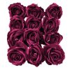 Velvet Rose Head, 8cm - Burgundy