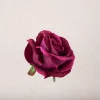 Velvet Rose Head, 8cm - Burgundy