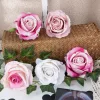 Velvet Rose Head, 8cm - Burgundy