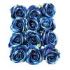 Velvet Rose Head, 8cm - Blue