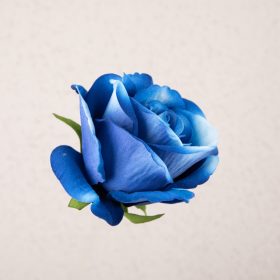 Bársony rózsafej, 8cm - Kék