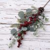 Winter Branch with Pine, Eucalyptus, Berries, and Pinecone, 67cm Tall