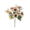 Sunflower Silk Flower Bouquet, Height: 42cm, Flower Head Diameter: 9cm - Champagne