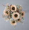 Sunflower Silk Flower Bouquet, Height: 42cm, Flower Head Diameter: 9cm - Champagne