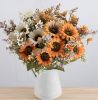 Sunflower Silk Flower Bouquet, Height: 42cm, Flower Head Diameter: 9cm - Light Coffee