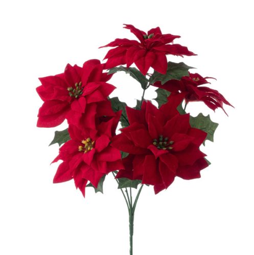 Poinsettia Bouquet, 5 Stems, Height: 37cm, Flower Head Diameter: 13.5cm