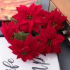 Poinsettia Bouquet, 5 Stems, Height: 37cm, Flower Head Diameter: 13.5cm