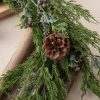 Hanging Winter Artificial Plant with Pinecones, 150cm Long