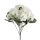 Geranium Silk Flower Bouquet, 5 Stems, Height: 33cm - White