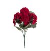 Geranium Silk Flower Bouquet, 5 Stems, Height: 33cm - Red