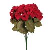 Geranium Silk Flower Bouquet, 5 Stems, Height: 33cm - Red