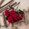 Geranium Silk Flower Bouquet, 5 Stems, Height: 33cm - Red