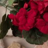 Geranium Silk Flower Bouquet, 5 Stems, Height: 33cm - Red