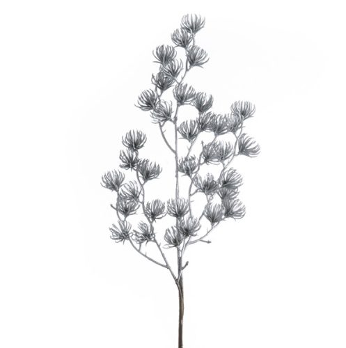 Metallic Decorative Branch, Height: 44cm - Silver