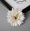 Gerbera Silk Flower Stem, Height: 55cm, Flower Head Diameter: 10cm - Beige White