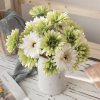 Gerbera Silk Flower Stem, Height: 55cm, Flower Head Diameter: 10cm - Beige White