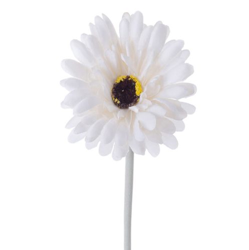 Gerbera Silk Flower Stem, Height: 55cm, Flower Head Diameter: 10cm - White