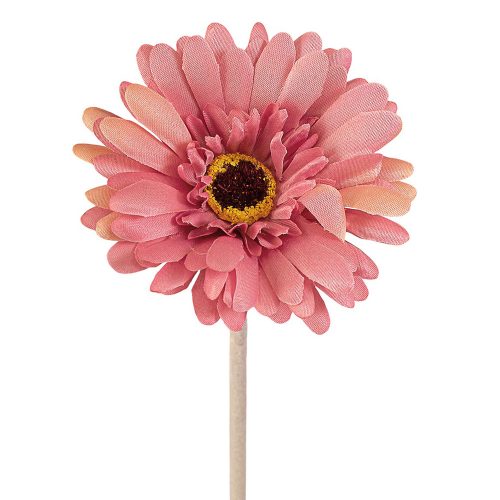 Gerbera Silk Flower Stem, Height: 55cm, Flower Head Diameter: 10cm - Autumn Pink