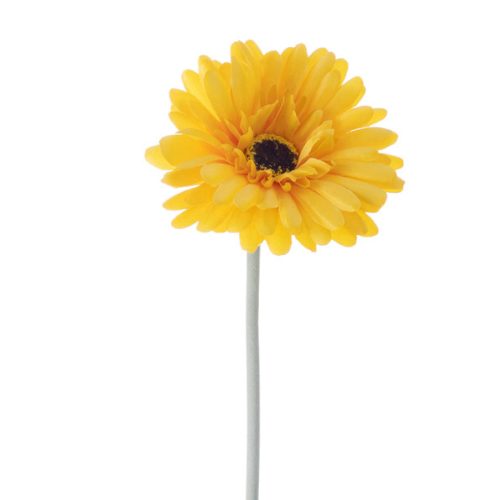 Gerbera Silk Flower Stem, Height: 55cm, Flower Head Diameter: 10cm - Yellow