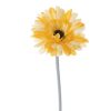 Gerbera selyemvirág szál, magasság: 55cm, virágfej átmérő: 10cm - Világos citromsárga