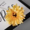 Gerbera Silk Flower Stem, Height: 55cm, Flower Head Diameter: 10cm - Light Yellow