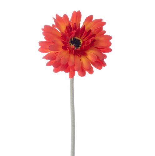 Gerbera selyemvirág szál, magasság: 55cm, virágfej átmérő: 10cm - Narancssárga