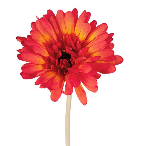 Gerbera Silk Flower Stem, Height: 55cm, Flower Head Diameter: 10cm - Orange