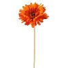 Gerbera Silk Flower Stem, Height: 55cm, Flower Head Diameter: 10cm - Dark Orange